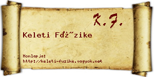 Keleti Füzike névjegykártya